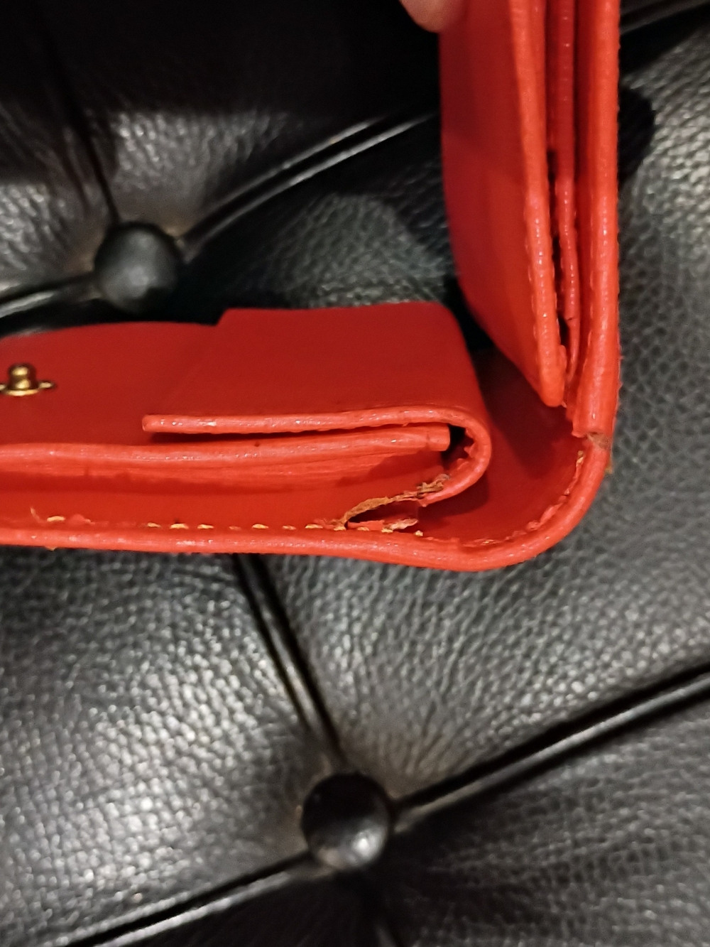 Furla Orange Saffiano Leather Fold Wallet - Picture 8 of 11